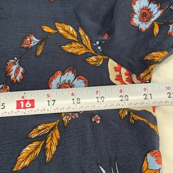 Cream | Floral | Print | Navy |Scoop Neck |3/4 Sleeve |Blouse |Size 42 EUR/10-12 - Picture 11 of 15